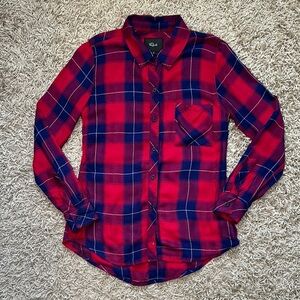 Rails Red and Blue Plaid Button Down Long Sleeve Shirt Size Xsmall